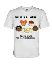 100 Days Of School V-Neck T-Shirt tile