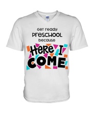 PRESCHOOL GET READY V-Neck T-Shirt tile