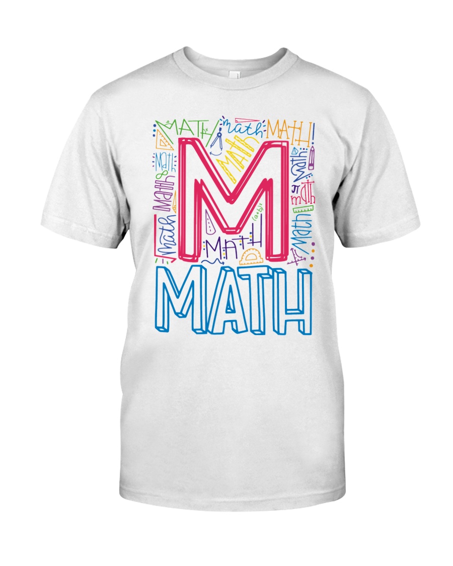 MATH TEACHER TYPOGRAPHIC Classic T-Shirt