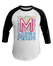 MATH TEACHER TYPOGRAPHIC Baseball Tee thumbnail