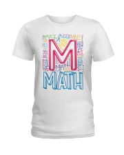 MATH TEACHER TYPOGRAPHIC Ladies T-Shirt thumbnail