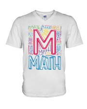 MATH TEACHER TYPOGRAPHIC V-Neck T-Shirt thumbnail