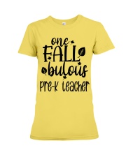 ONE FALLBULOUS PRE-K TEACHER Premium Fit Ladies Tee tile