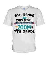 6TH GRADE ZOOMING INTO 7TH GRADE V-Neck T-Shirt tile