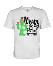 1ST GRADE IS ON POINT V-Neck T-Shirt thumbnail