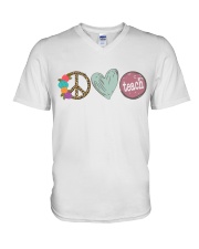 PEACE LOVE TEACH V-Neck T-Shirt thumbnail