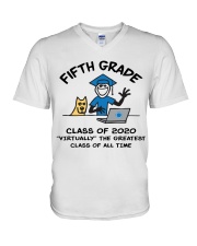 5TH GRADE CLASS OF 2020 V-Neck T-Shirt tile