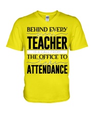BEHIND EVERY GREAT TEACHER V-Neck T-Shirt tile