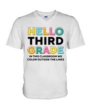 3RD GRADE V-Neck T-Shirt tile