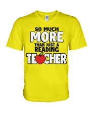 Reading Teacher V-Neck T-Shirt tile