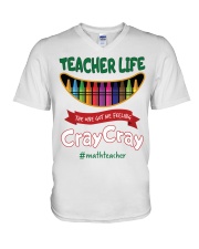 MATH TEACHER V-Neck T-Shirt tile