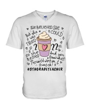 5TH GRADE TEACHER V-Neck T-Shirt tile