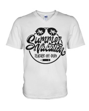 SUMMER VACATION - TEACHER OFF-DUTY V-Neck T-Shirt tile