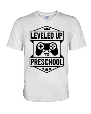 PRESCHOOL - LEVELED UP TO V-Neck T-Shirt tile