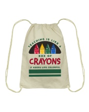 TEACHING IS LIKE A BOX OF CRAYONS Drawstring Bag tile