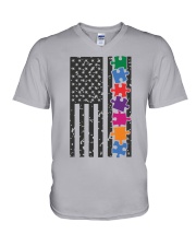 AUTISM FLAG V-Neck T-Shirt thumbnail