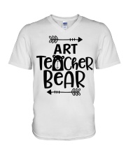ART TEACHER BEAR V-Neck T-Shirt thumbnail