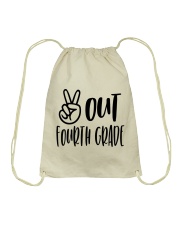 PEACE OUT 4TH GRADE Drawstring Bag tile