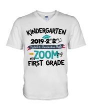 KINDERGARTEN ZOOMING INTO FIRST GRADE V-Neck T-Shirt tile