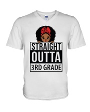 3RD GRADE GIRL V-Neck T-Shirt tile