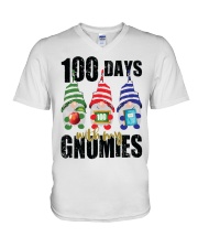 100 Days With My Gnomies V-Neck T-Shirt tile