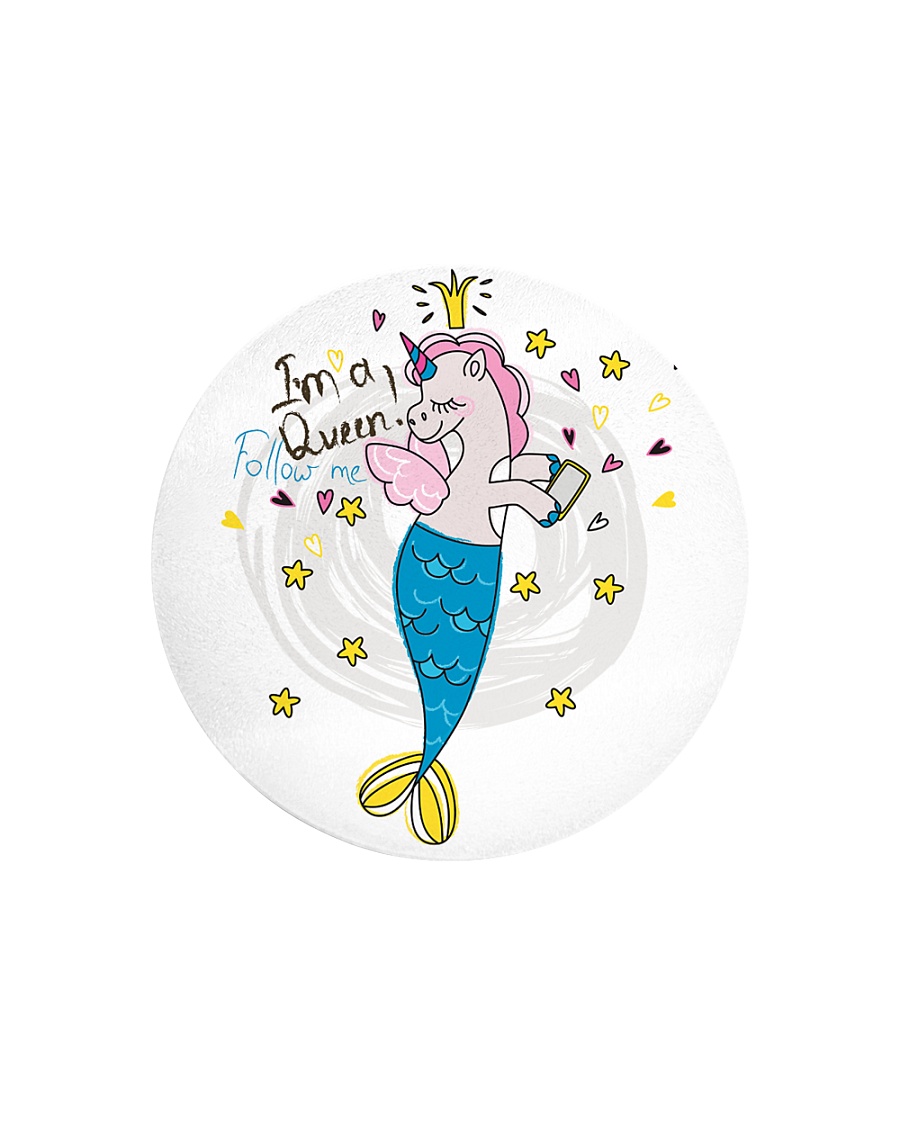 Queen Mermaid Circle Cutting Board