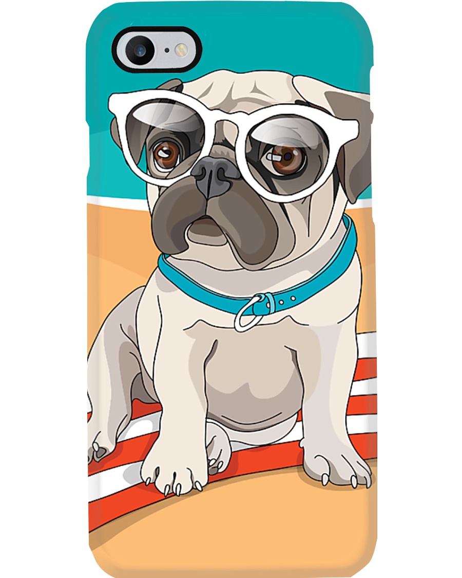 Pug at Beach Phone Case