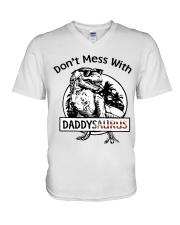 DONT MESS WITH DADDYSAURUS V-Neck T-Shirt thumbnail