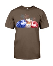 Guinea pig american flag t-shirt Classic T-Shirt front