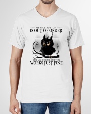 OWL MY NICE BUTTON QUOTES GREY STYLE V-Neck T-Shirt garment-vneck-tshirt-front-01
