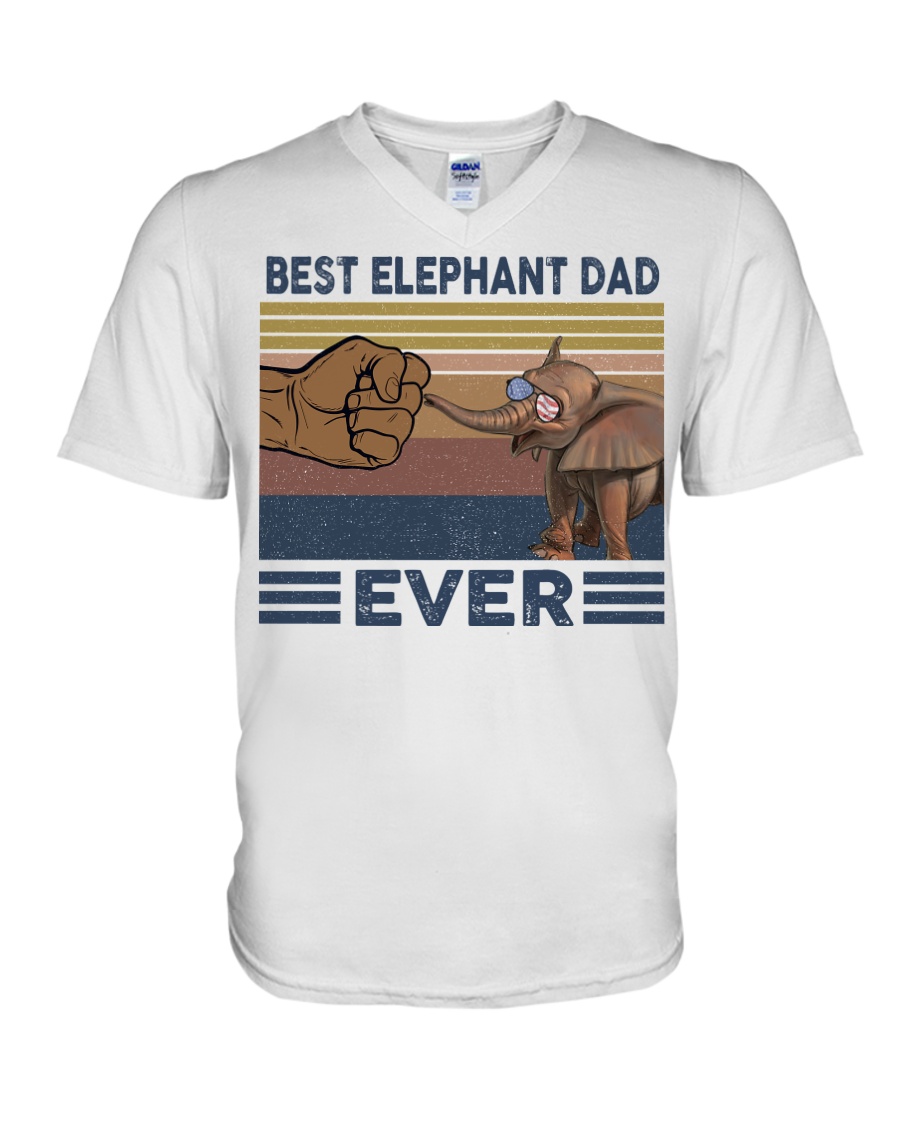 BEST ELEPHANT DAD V-Neck T-Shirt
