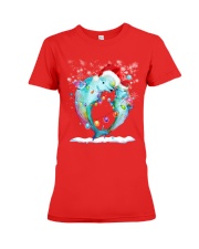 Christmas Dolphins Premium Fit Ladies Tee tile