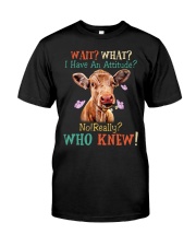 cow funny who knew Premium Fit Mens Tee tile