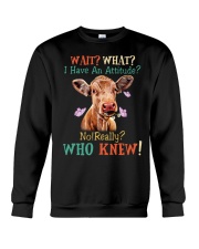 cow funny who knew Crewneck Sweatshirt tile