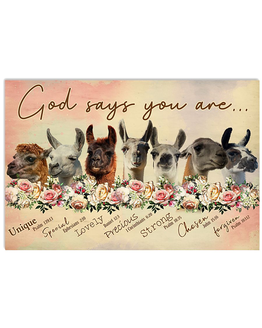 God says you are Llama 17x11 Poster