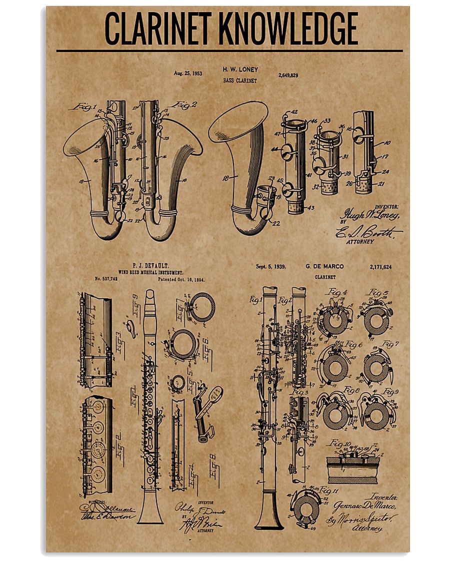 Clarinet 16x24 Poster