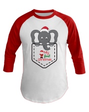 MY FIRST CHRISTMAS Baseball Tee front