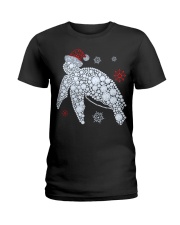 turtle diamond hat santa Ladies T-Shirt tile