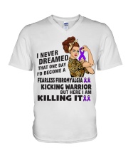 Fibromyalgia Never Dreamed V-Neck T-Shirt thumbnail