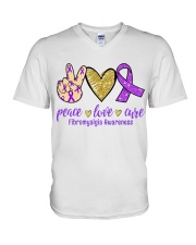 Fibromyalgia V-Neck T-Shirt thumbnail
