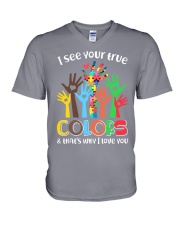 Autism that's why i love you V-Neck T-Shirt thumbnail
