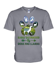 Dog Llama V-Neck T-Shirt thumbnail