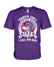 CALL HIM DAD BIKER V-Neck T-Shirt thumbnail