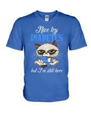 Diabetes Clover V-Neck T-Shirt thumbnail