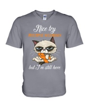 MS cat V-Neck T-Shirt thumbnail
