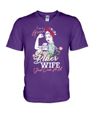 biker wife V-Neck T-Shirt thumbnail