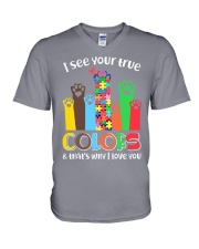 Autism that's why i love you V-Neck T-Shirt thumbnail