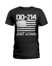 Dd214 Army Alumni Distressed Vintage T Shirt Veter Ladies T-Shirt thumbnail