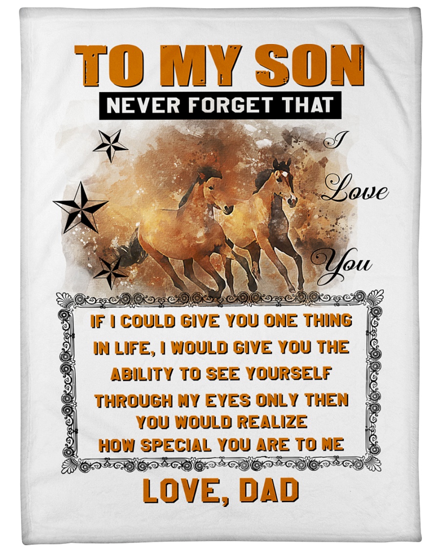 BLANKET- TO MY SON- 03 Large Fleece Blanket - 60" x 80"