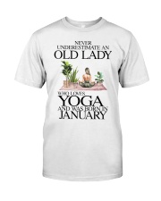 Old Lady Was Born In February And Loves Yoga Classic T-Shirt front
